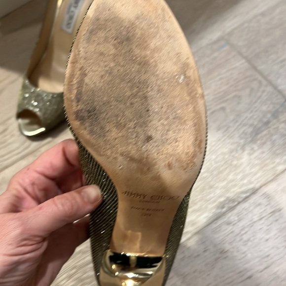 Jimmy Choi gold sparkle heels - Picture 5 of 6